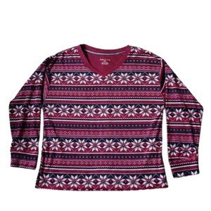 Nautica Micro Fleece Snowflake Lounge Top- Sz. Med